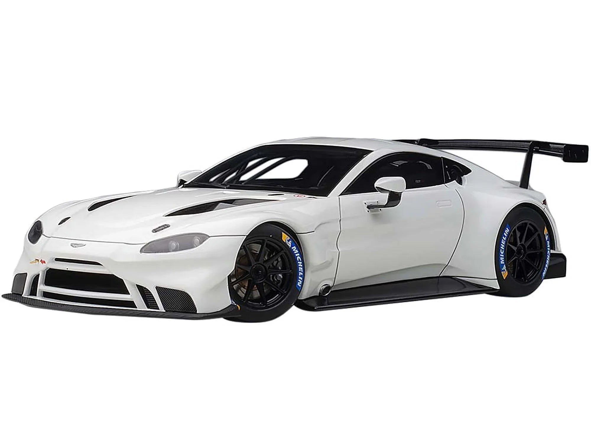 2018 Aston Martin Vantage GTE Le Mans PRO White with Carbon Accents 1/18 Model Car by Autoart
