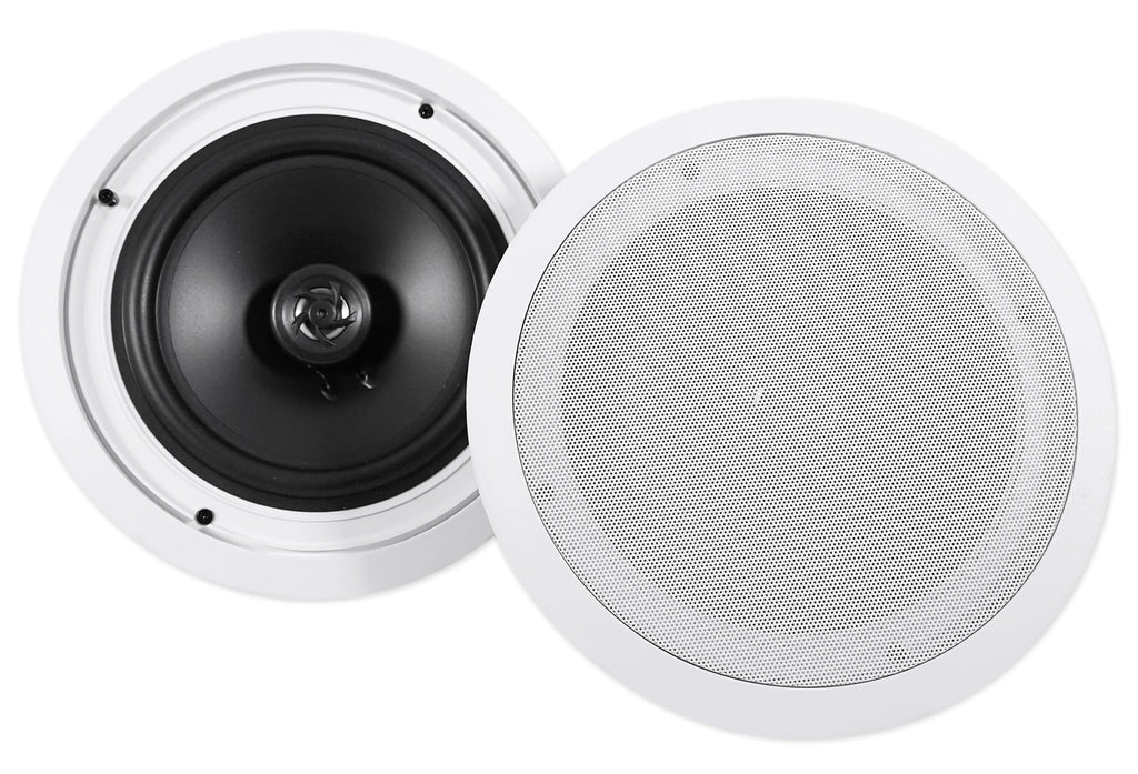 Rockville RPA40BT 4-Room Home Audio Kit Receiver+(8) 8" White Ceiling Speakers