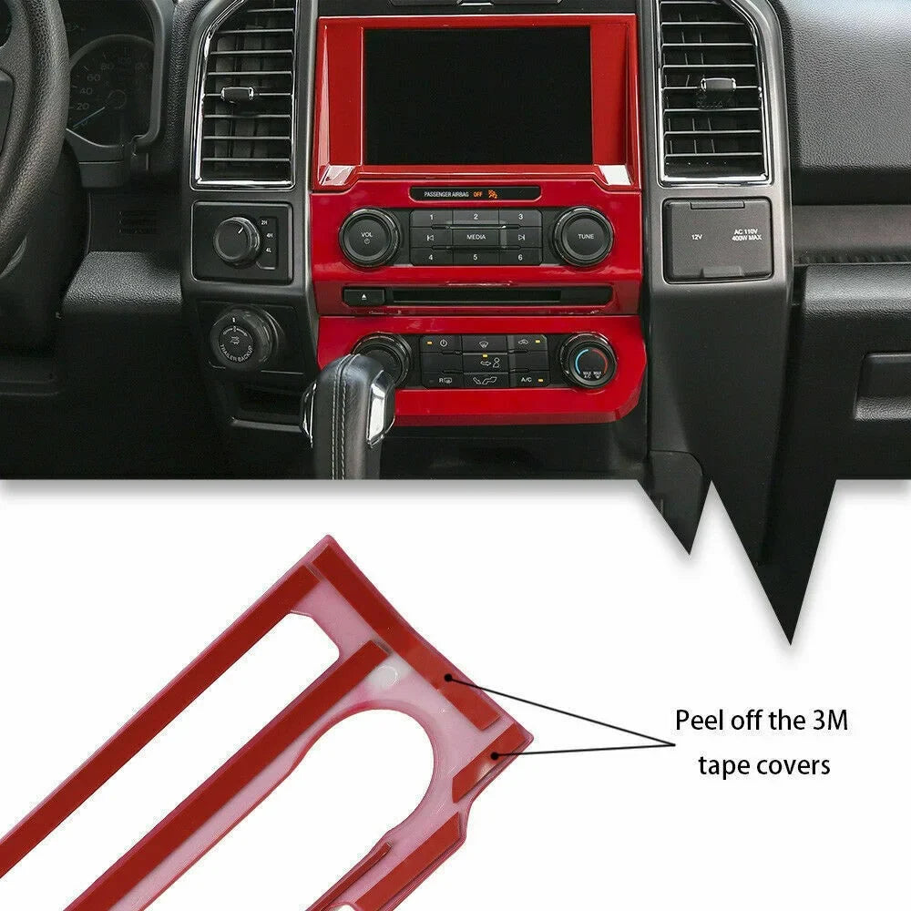 Teledu F150 Red 28pcs Full Interior Set Center Console Cover Trim Kit