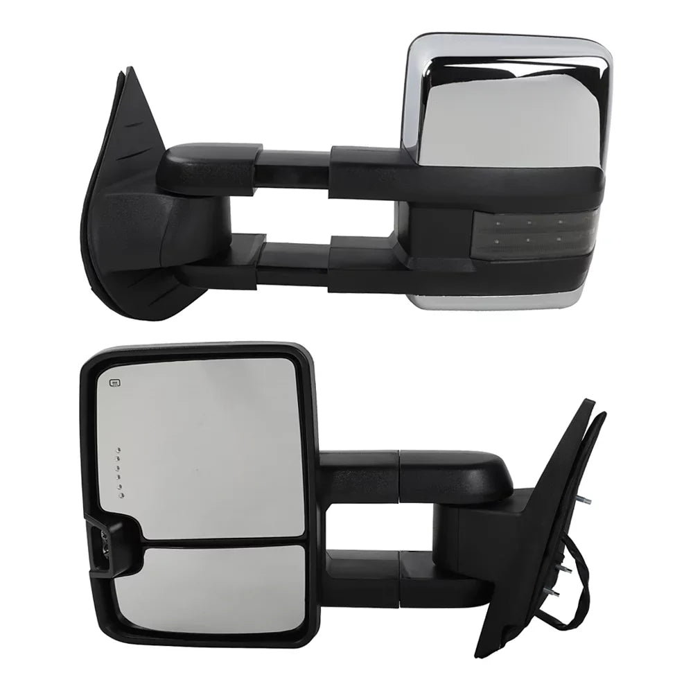 BMTBUY Power Heated Chrome Towing Mirrors for 07-13 Chevy Tahoe LED Signal & Backup Lamp