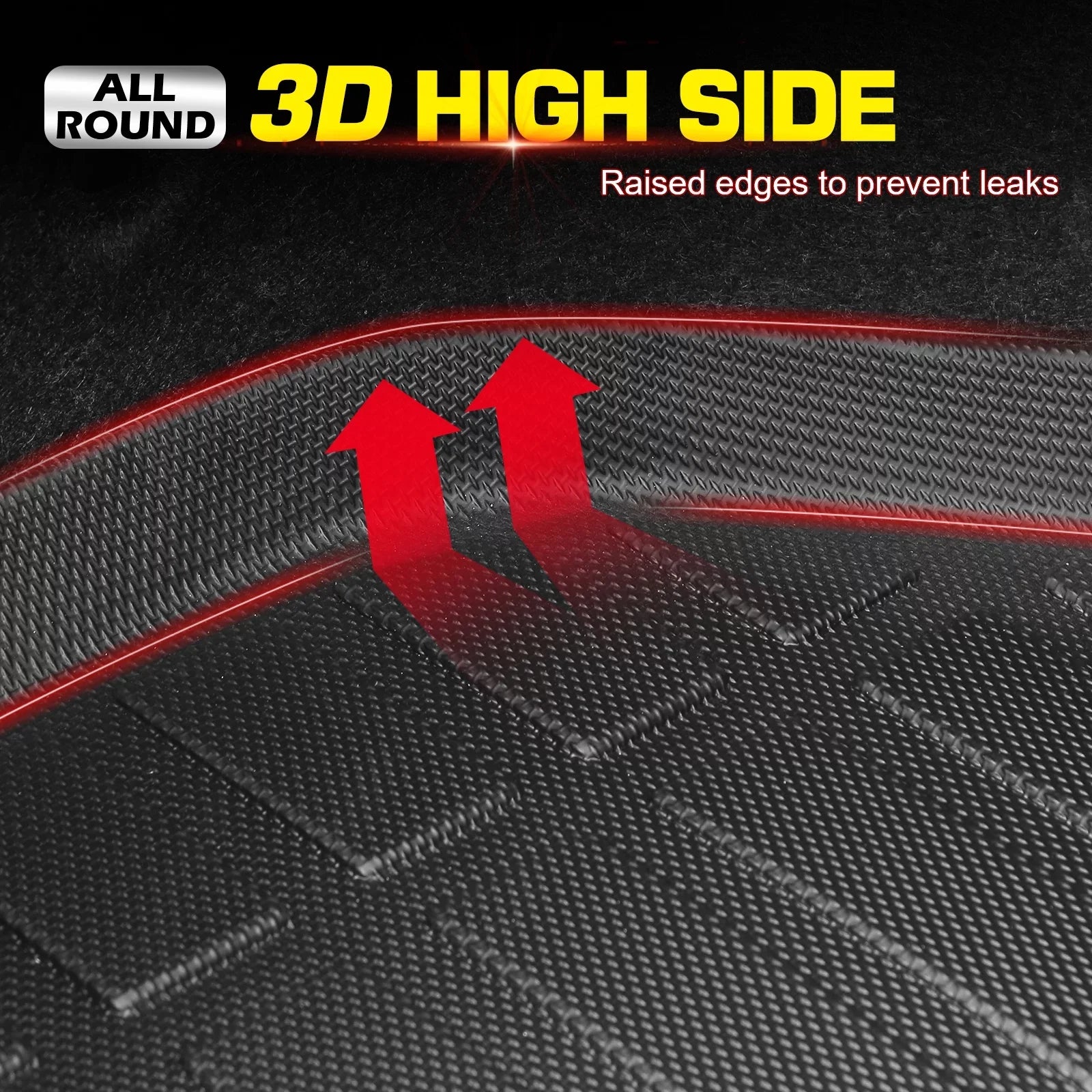 Ikon Motorsports Trunk Mat Compatible With 2021-2023 Ford Bronco 4-Door, Black Car Auto TPE 3D Molded Rear Cargo Cover All Weather Boot Liner Protector Pad