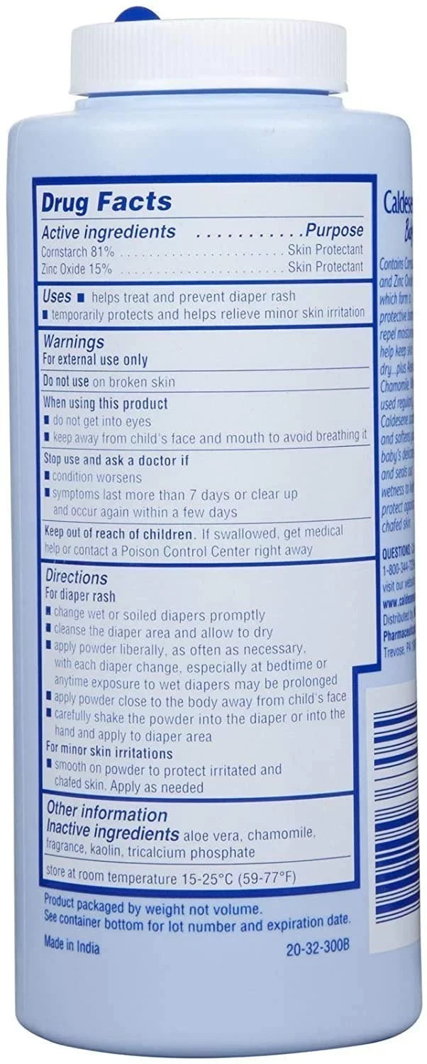 Caldesene Baby Cornstarch Powder With Zinc Oxide 5 oz (Pack of 4)