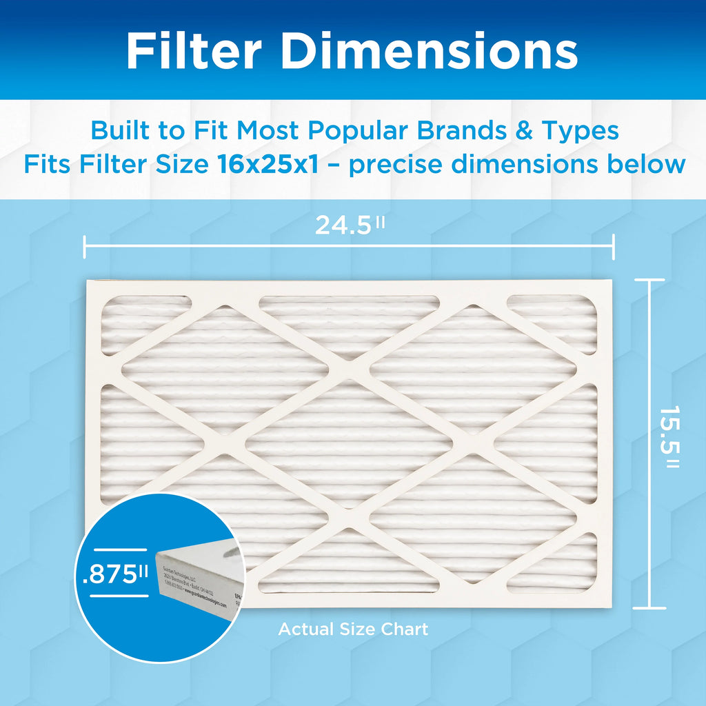 Germ Guardian 16x25x1 MERV 12 Pleated HVAC AC Furnace Air Filters (4-Pack)