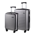 2 Piece 20/24 Luggage Set, Only 20 with Front Notebook Pocket & Expandle, Lightweight ABS+PC Hardshell Suitcase with TSA Lock & Spinner Wheels, 20 Inch 37~41L + 24 Inch 65L,Dark Grey