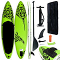 Dcenta Inflatable Paddleboard Set Beach Surfing Board with Oar, Fin, Hand Pump, Kit and Carrying Bag Surfboard for Adults 144.1 x 29.9 x 5.9 Inches (L x W x H)