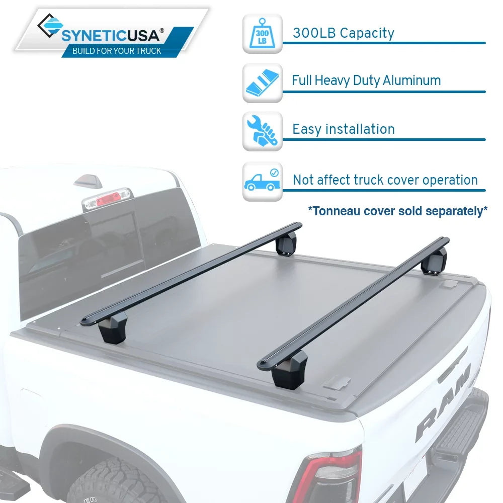 Syneticusa HD Adjustable Crossbar Truck Bed Towers Heavy Duty Cargo Rack Compatible with F150 Ram Silverado Tundra Titan