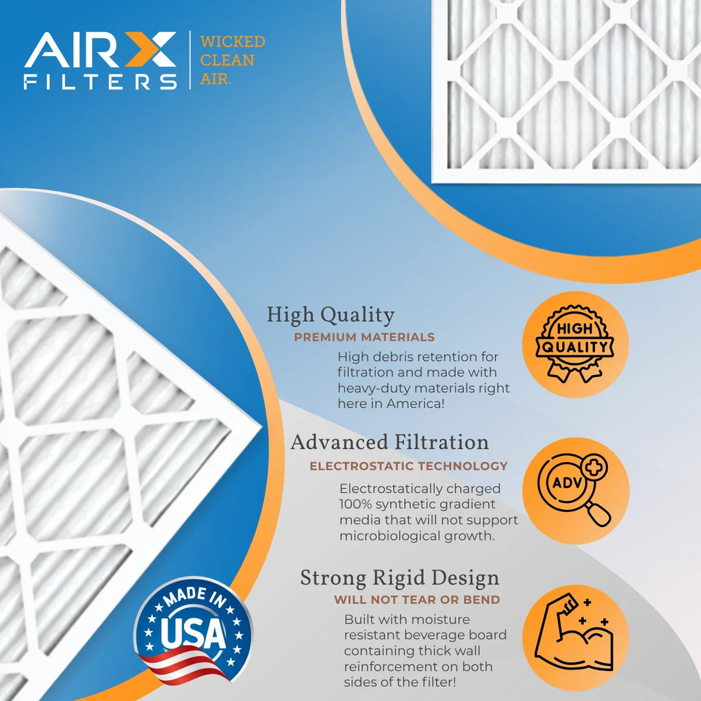 18x24x2 Air Filter MERV 11 Comparable to MPR 1000, MPR 1200 & FPR 7 Electrostatic Pleated Air Conditioner Filter 6 Pack HVAC Premium USA Made 18x24x2 Furnace Filters by AIRX FILTERS WICKED CLEAN AIR.
