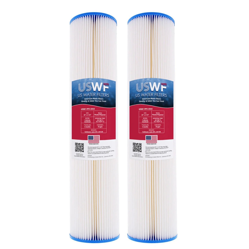 5 Micron 20 Inch x 4.5 Inch Pleated Polyester Whole House Sediment Replacement Cartridge