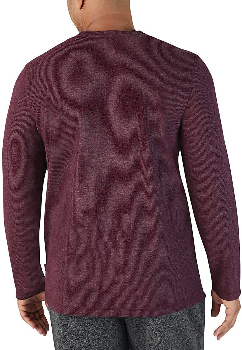 Eddie Bauer Men's 2-Piece Pajama PJ Sleep Lounge Set ((burgundy top / charcoal gray bottom, Medium)
