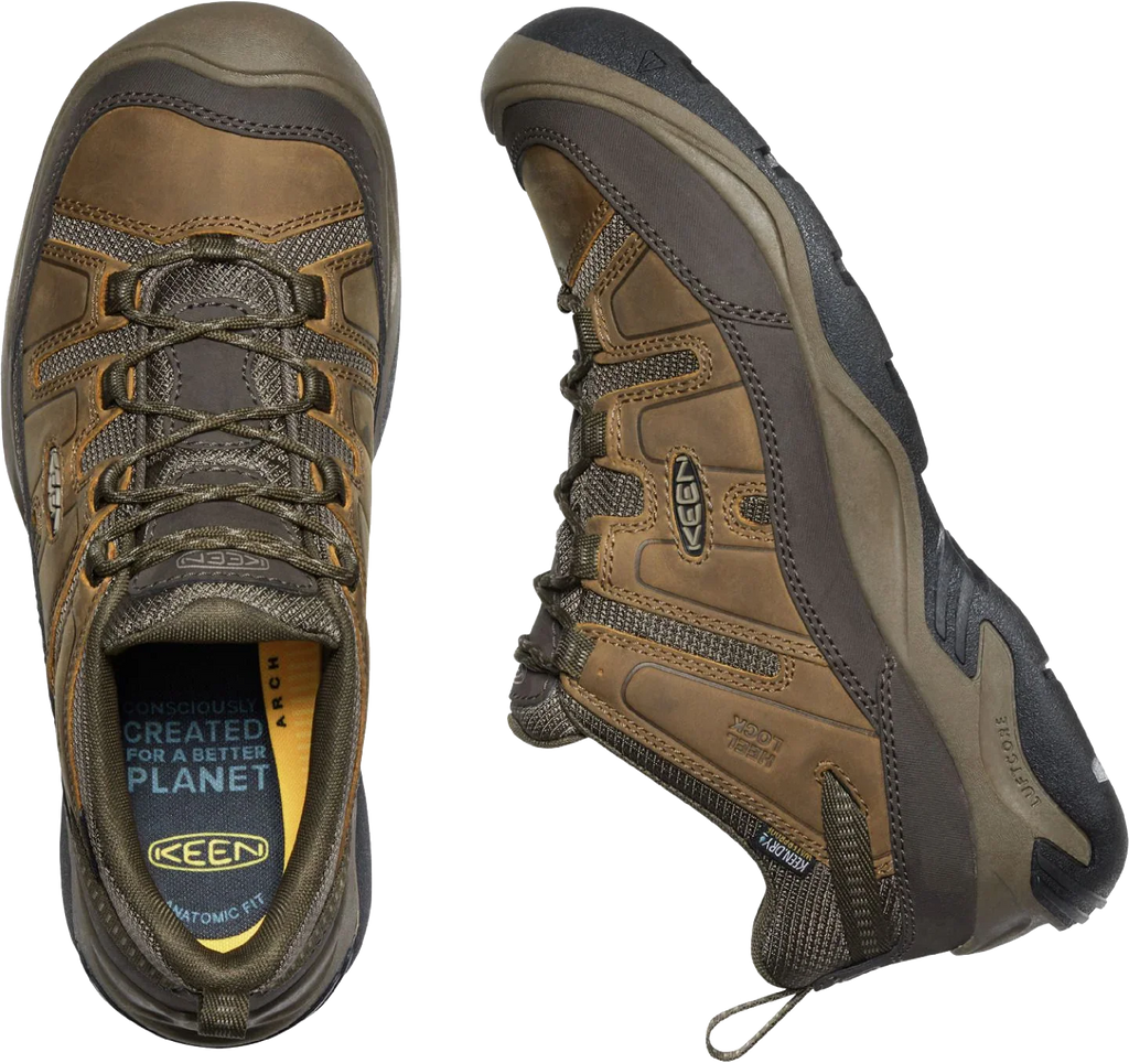Refurbished KEEN 1026773 Circadia Low WP Fluid Hiking Shoes for Men - Shitake/Brindle - 10M