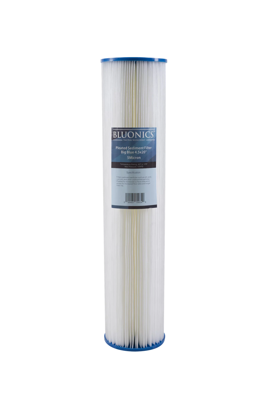 Two 20" Big Blue Whole House Liquid Filter w/Pleated Sediment & Carbon Filters Clear Blue Transparent Housings