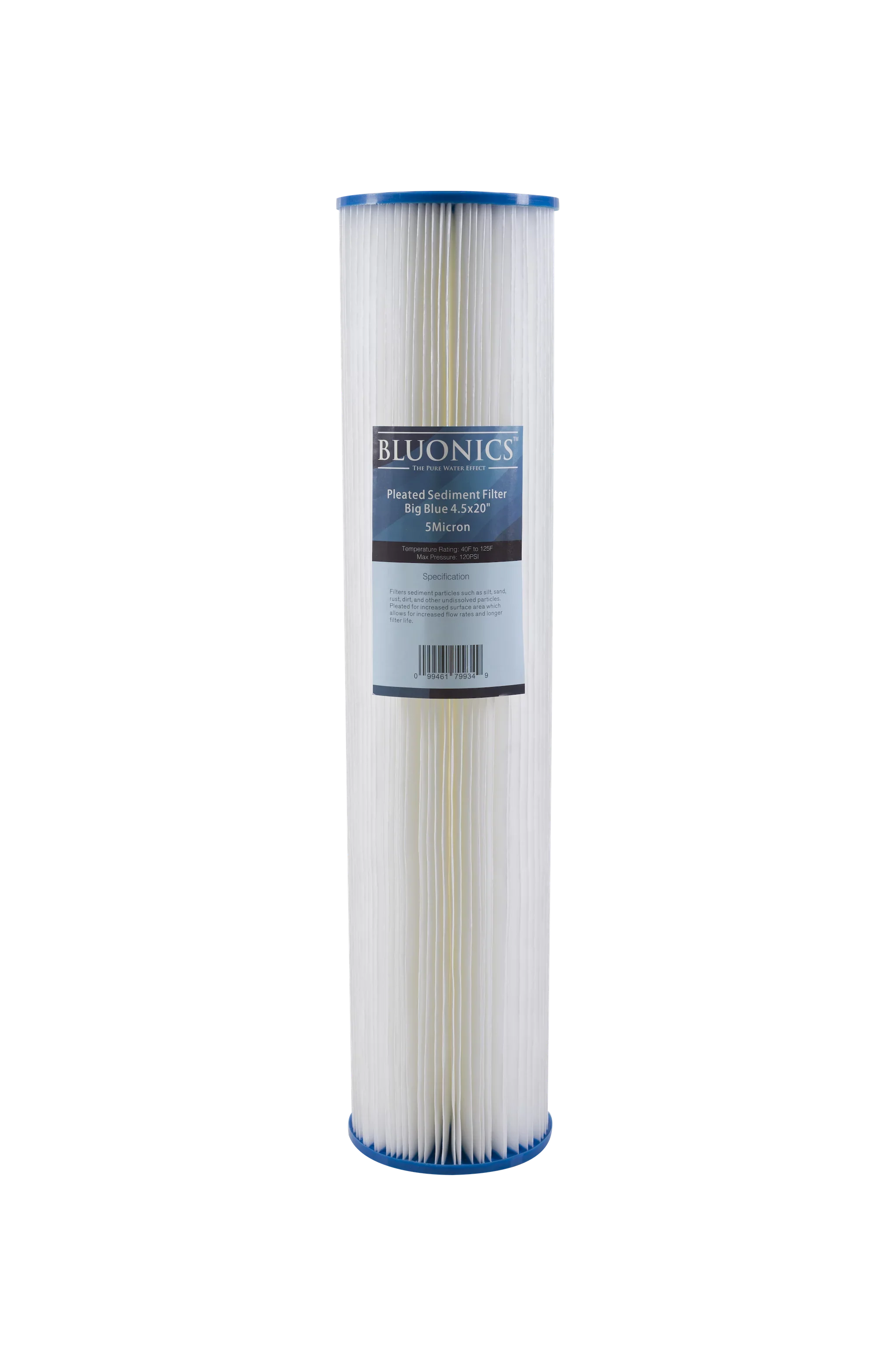 Two 20" Big Blue Whole House Liquid Filter w/Pleated Sediment & Carbon Filters Clear Blue Transparent Housings
