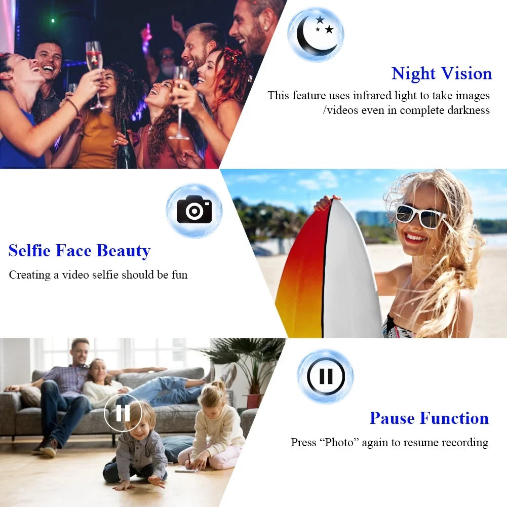 MARVUE 4K Video Camera for Youtube Camcorder 48MP 60FPS WiFi Vlogging 18X Digital Camera IR Night Vision