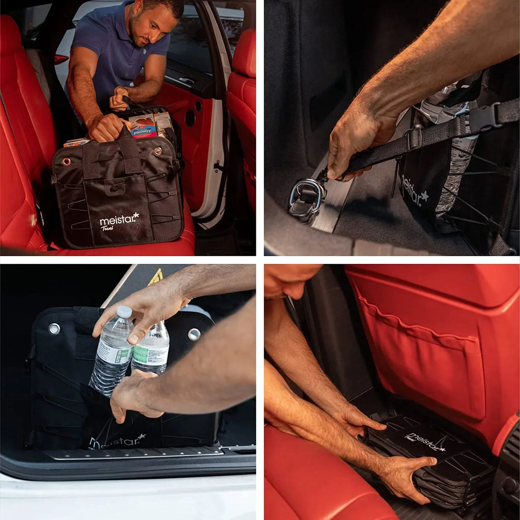 meistar Multi Compartments Collapsible Portable Car Trunk Organizer and Storage for Auto