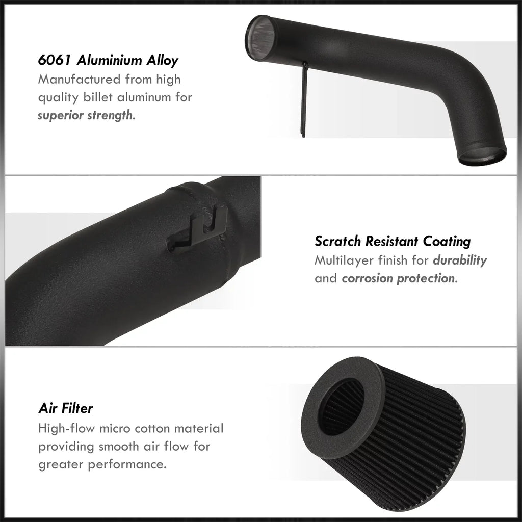 AJP Distributors JDM Cold Air Intake CAI Induction System Black Aluminum Piping Tube + Filter Compatible/Replacement For Honda Civic DX LX EX 1.8L L4 2006 2007 2008 2009 2010 2011 06 07 08 09 10 11