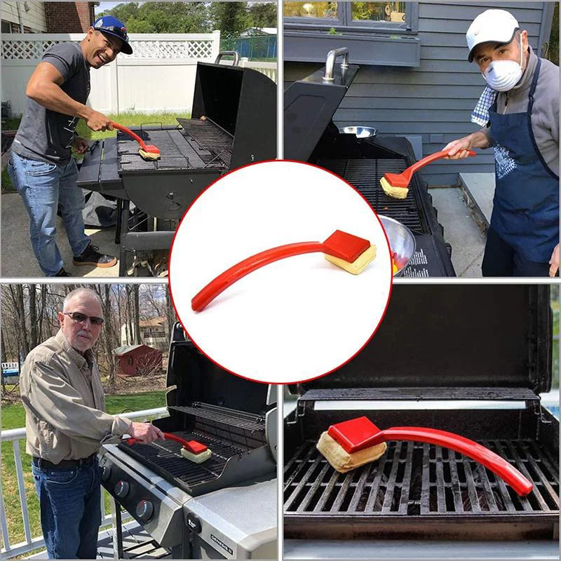 Grill Brush BBQ Cleaning Brush For Outdoor Kitchen Clean Tools Accessories BBQ Replaceable Scraper Cleaning Head Barbecue Cleaner Bristle Free Scraper