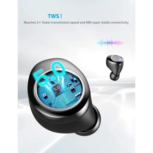 Wireless Earphones TWS Headphones True Stereo Earbuds w Mic Charging Case P5Y for Galaxy A30s A21 A20 A13 5G A12 5G A11 A10s A10e A03s A02s A01 - Sonim XP8 XP3 - Xperia 1