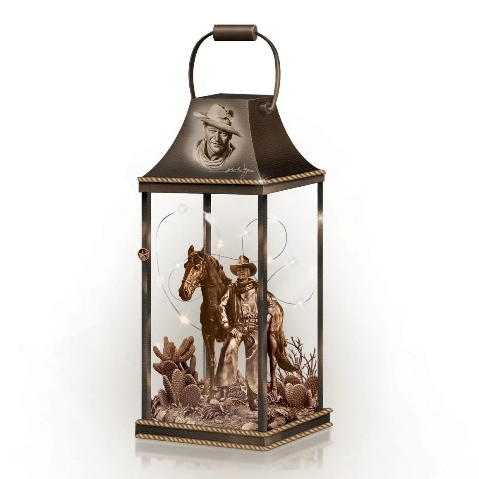 The Bradford Exchange Justice Personified John Wayne Hollywood Luminary Lantern Collection 9 to 10-inches