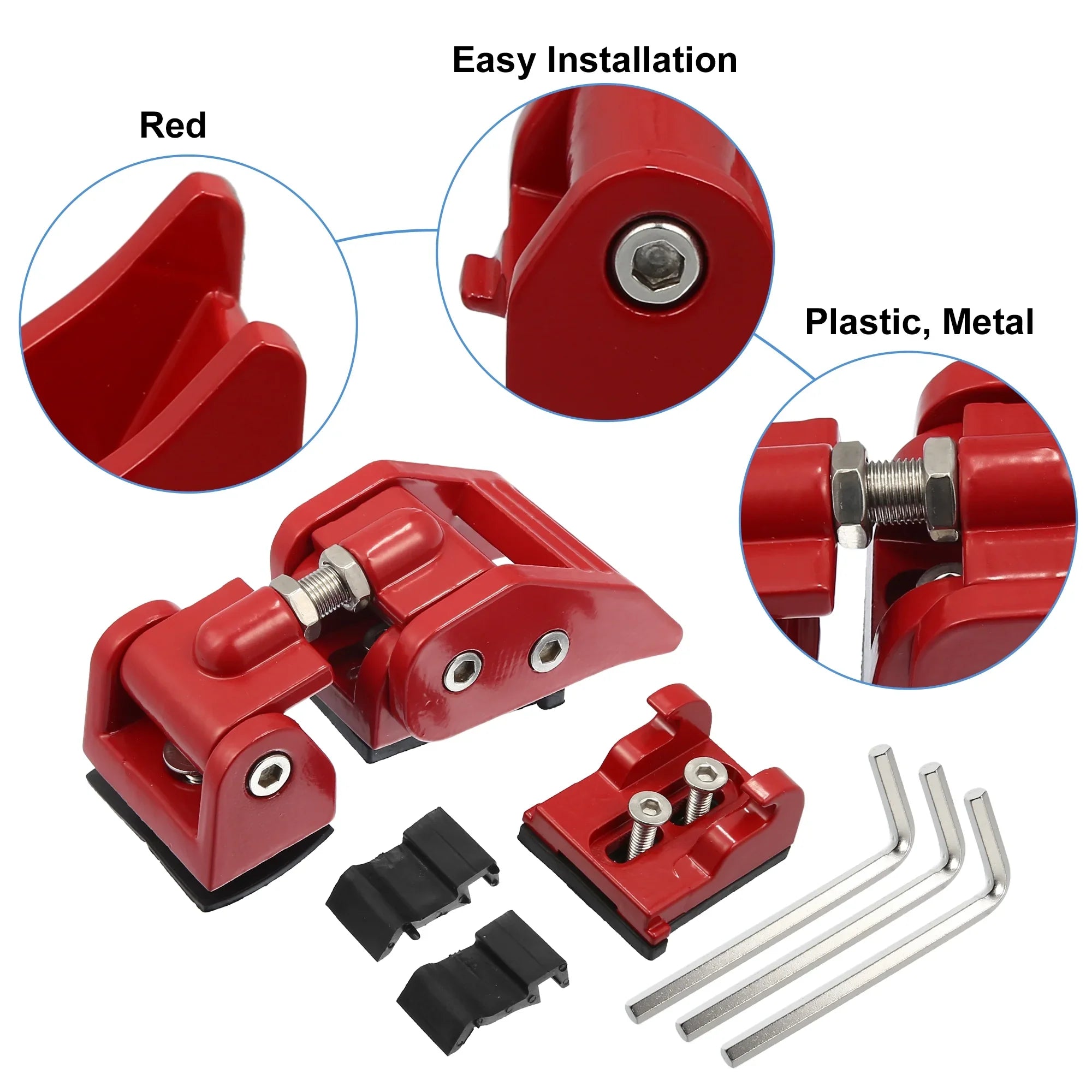 Unique Bargains 1 Pair Front Hood Latches Hood Catch Locking Fit for Jeep Wrangler JK 2 Door & Unlimited 4 Door Red