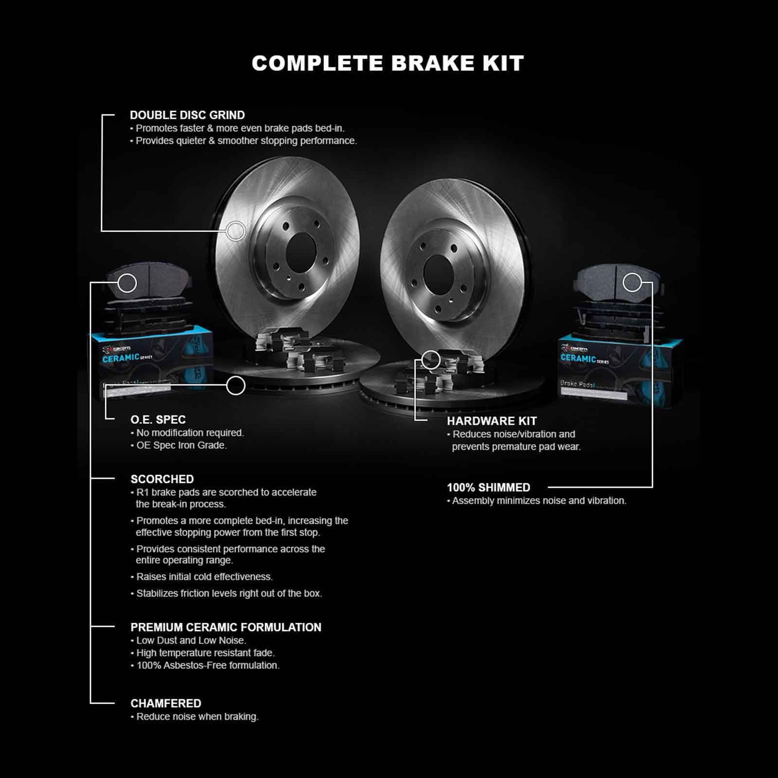 R1 Concepts Wfwh2 39013 R1 Concepts E Line Series Brake Rotor With Ceramic Fits select: 2007-2016 JEEP PATRIOT, 2011-2014 CHRYSLER 200