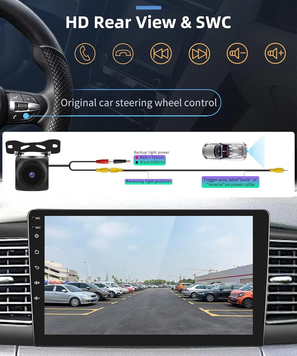 THONZER 1G+32G Android 9 Inch Car Stereo for Toyota Corolla ex 2007-2012 with Wireless Carplay, Rimoody Touch Monitor Car Radio Bluetooth GPS WiFi FM Mirror Link RCA USB SWC + Backup Camera