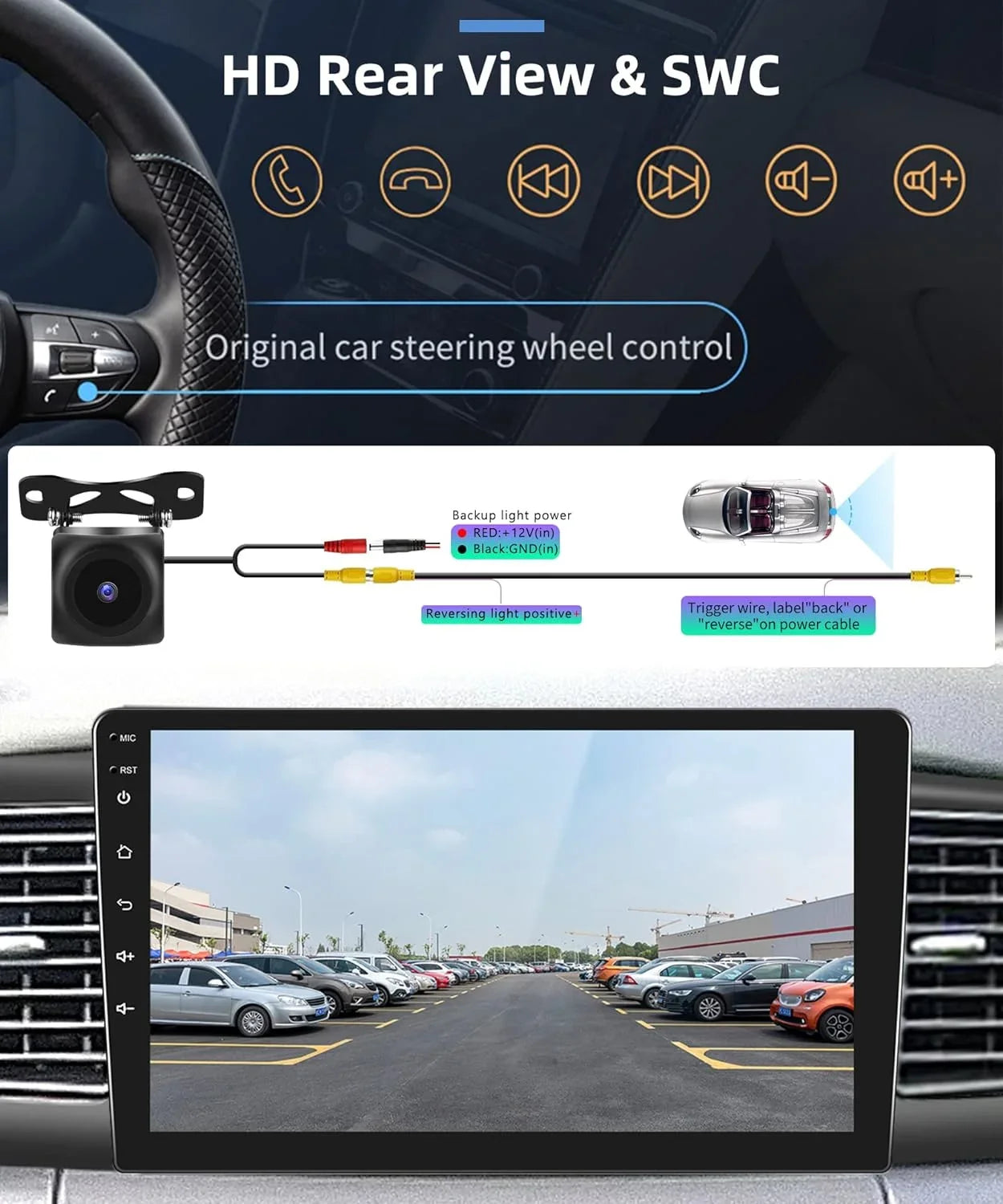 THONZER 1G+32G Android 9 Inch Car Stereo for Toyota Corolla ex 2007-2012 with Wireless Carplay, Rimoody Touch Monitor Car Radio Bluetooth GPS WiFi FM Mirror Link RCA USB SWC + Backup Camera