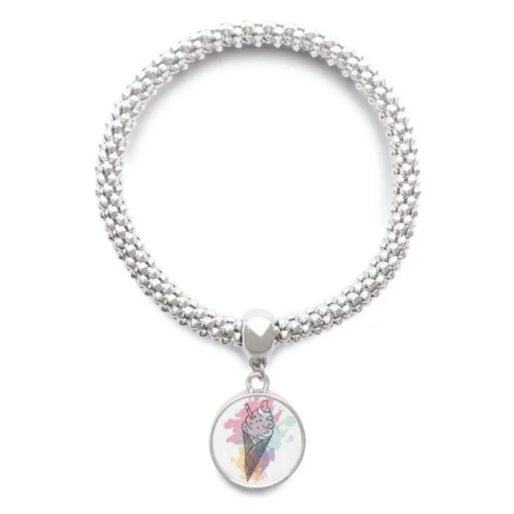 Liquid Biscuits Bar Cones Ice Sliver Bracelet Pendant Jewelry Chain Adjustable Bangle