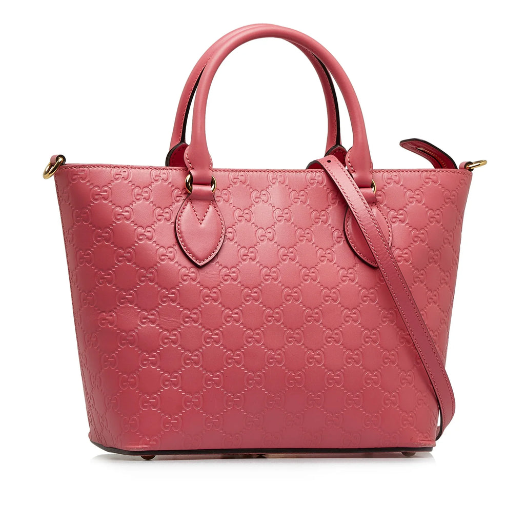 Pre-Owned Authenticated Gucci Guccissima Satchel Calf Leather Pink Unisex (New with Defects)