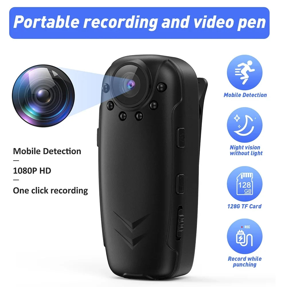 Portable Mini Camera Law Enforcement Digital Video Recorder Body Camera With Wide Angle Infrared Night Motion Detection Function