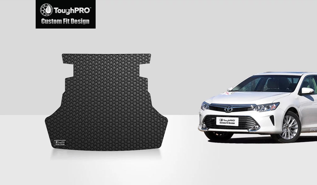 ToughPRO - Trunk Mat Compatible with TOYOTA Camry - All Weather Heavy Duty (Made in USA) - Black Rubber - 2013