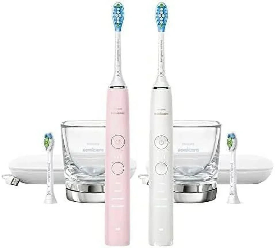 Philips Sonicare DiamondClean Connected Rechargeable Battery Powered Toothbrush 2-Pack Pink/White