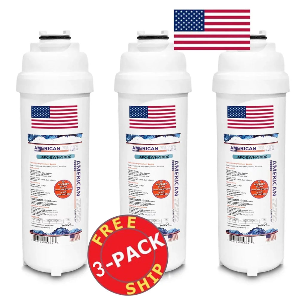 AFC Brand , Fluid Fountain Filter , Model # AFC-EWH-3000 , Compatible with Fluid HVR8HDBL - 3 Filters - Made in U.S.A.