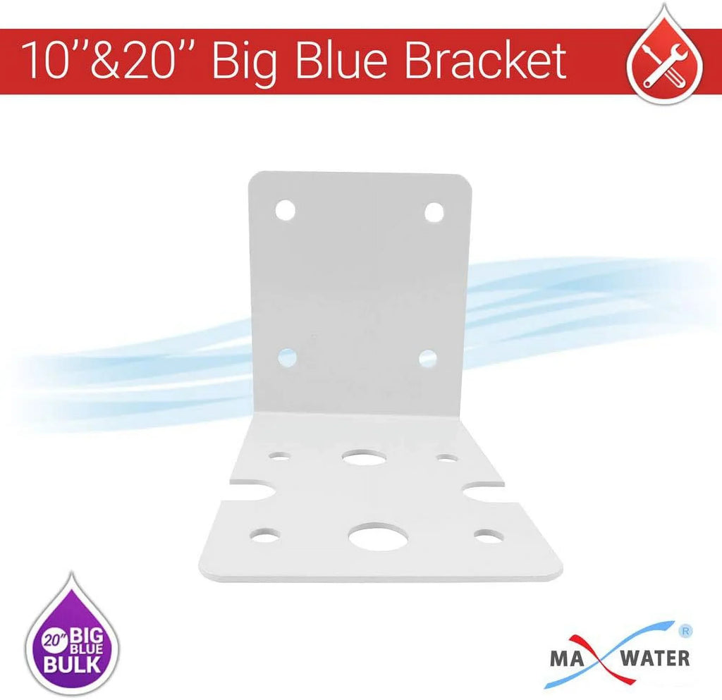 1 Pack 10" BB Blue Whole House System Filter Housing 1" NPT Brass Ports W/Pressure Release, Pressure Gauge, Wrench Bracket