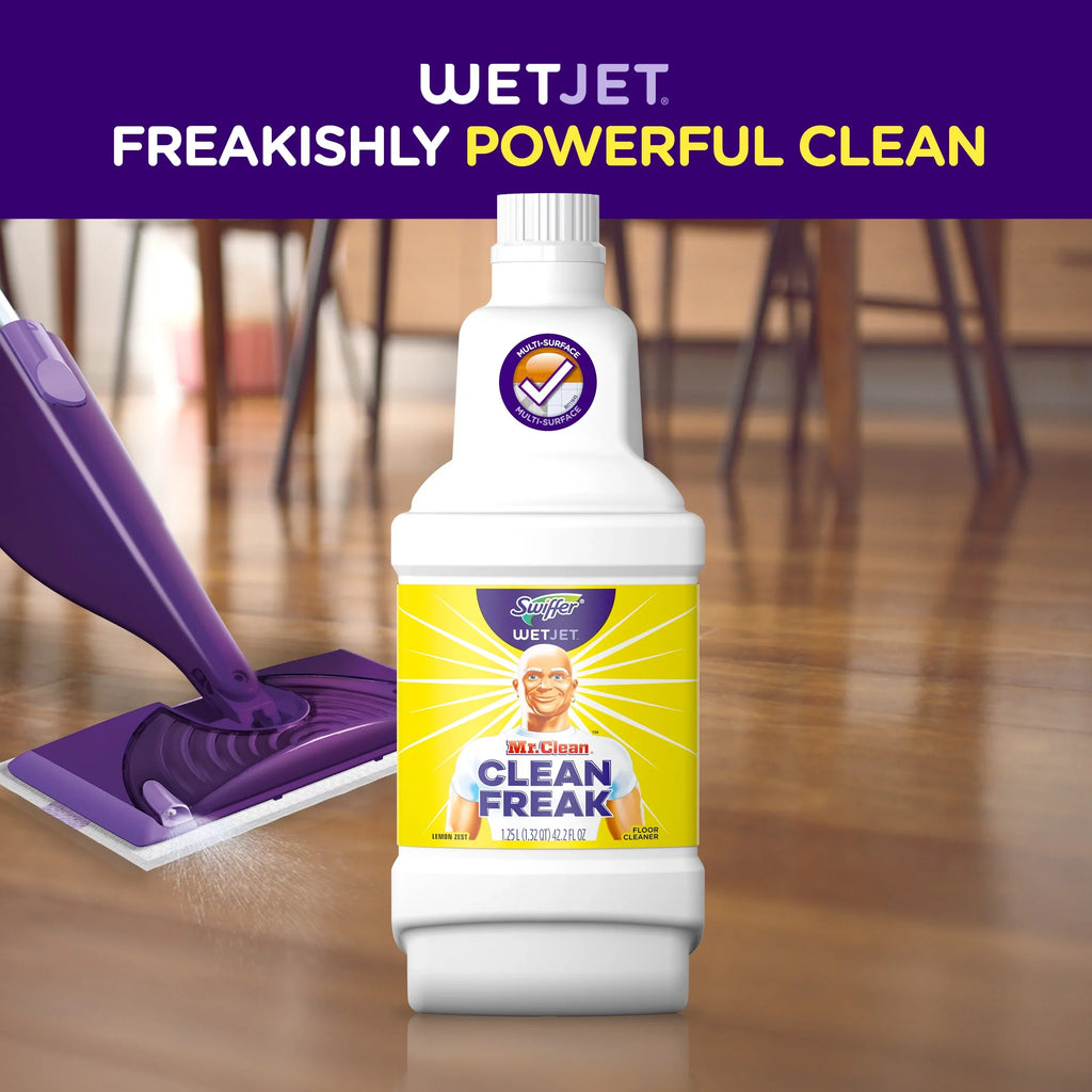Swiffer WetJet Floor Cleaner Solution Refills, Lemon, 2 Ct
