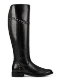 MARC FISHER Womens Black Flex Gore Back Accents Studded Cushioned Slip Resistant Liquid Resistant Secalm Round Toe Block Heel Zip-Up Riding Boot 6.5 M