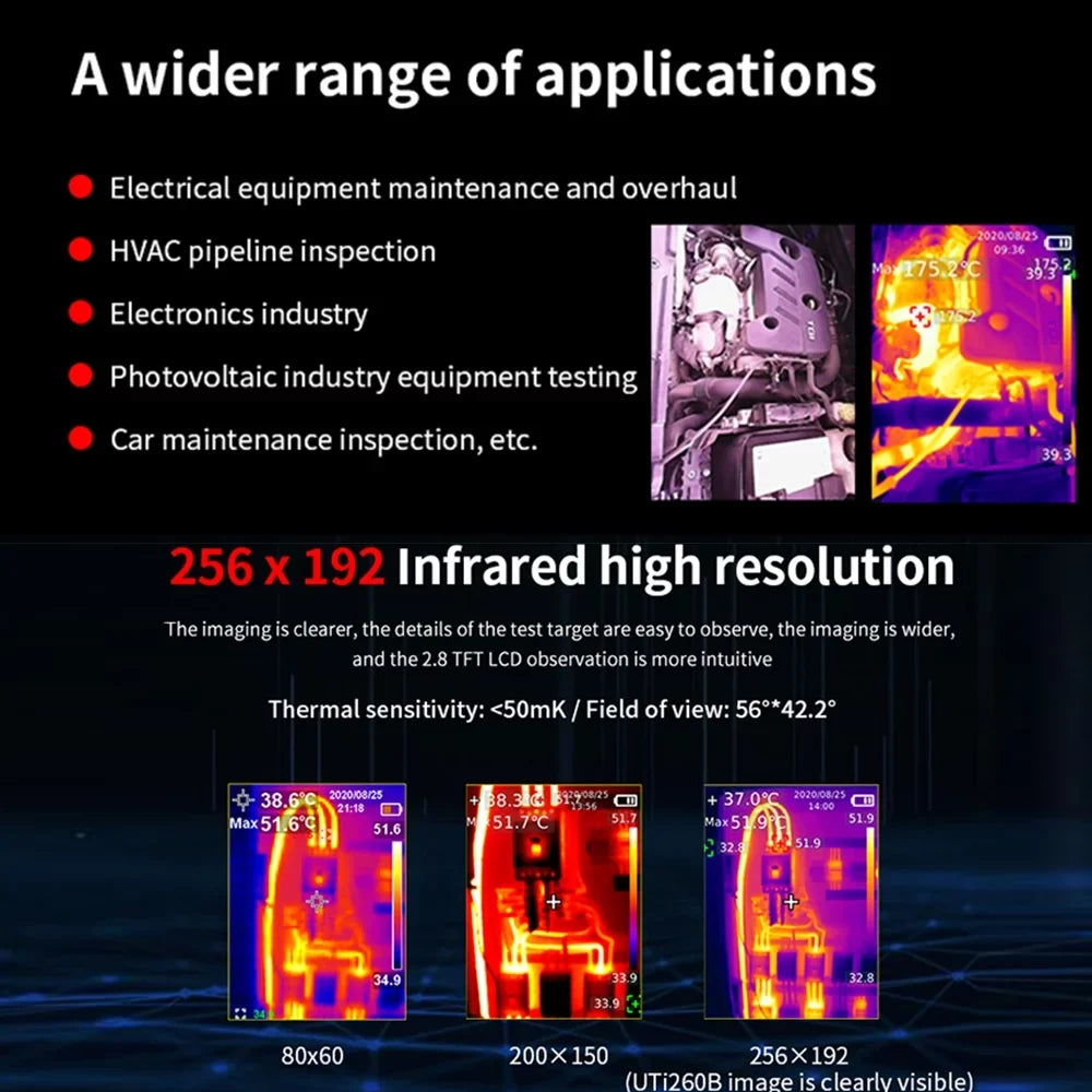 Daakro UNI-T UTi260B Handheld Thermal Imager Camera IR Infrared Thermometer Imaging