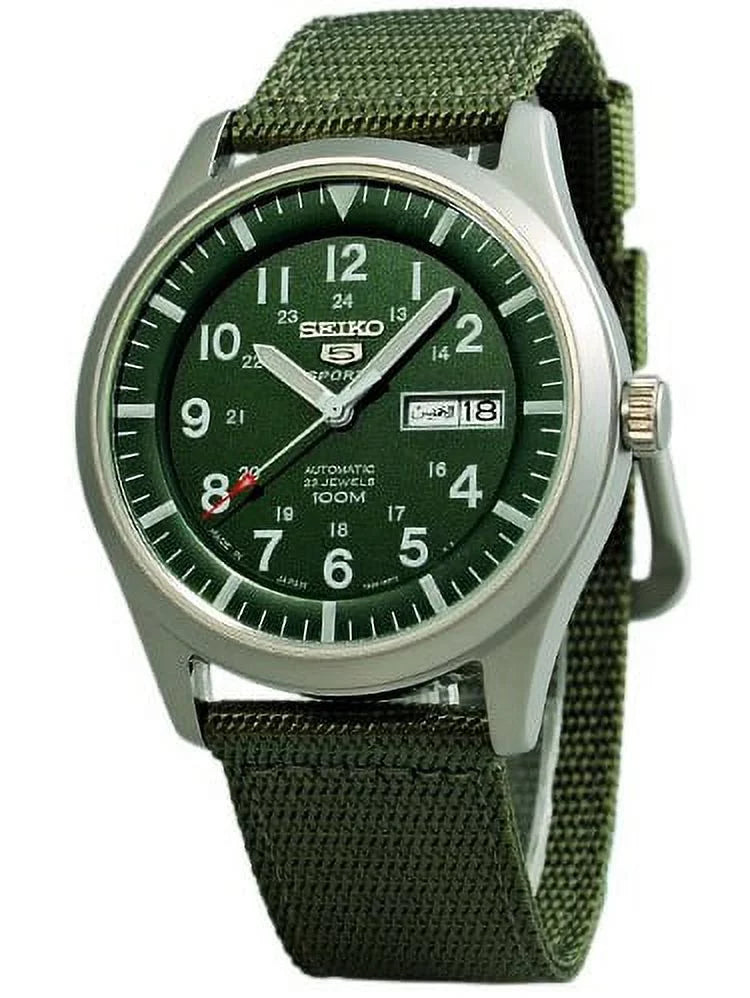 Seiko Men's 5 Automatic Green Dial and Band Made in Japan Watch SNZG09J1