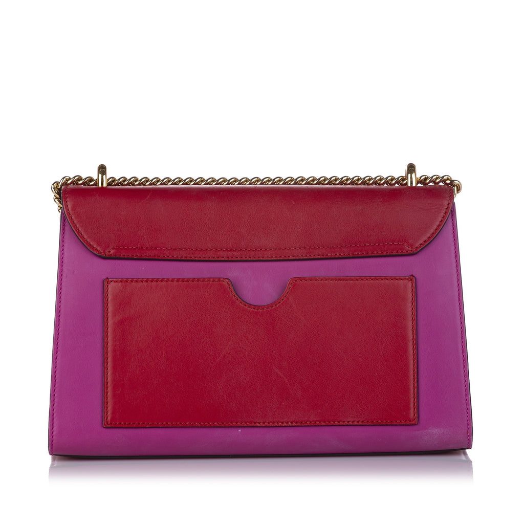 Pre-Owned Gucci Small Padlock Crossbody Bag Calf Leather Red Women (Good)