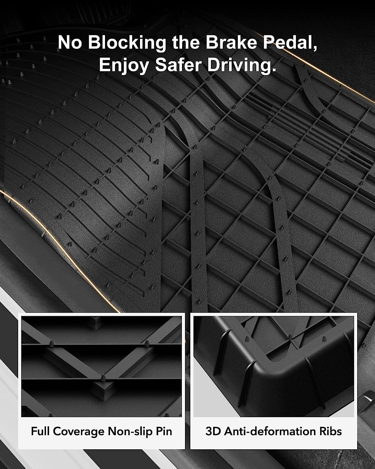 3W Floor Mats & Cargo Liner and Storage Mats For Tesla Model Y 2020-2023 All-Weather TPE Car Mats for Tesla Model Y Full Set Black Floor Mats and Trunk Mat Custom Fit for Tesla 5-Seater