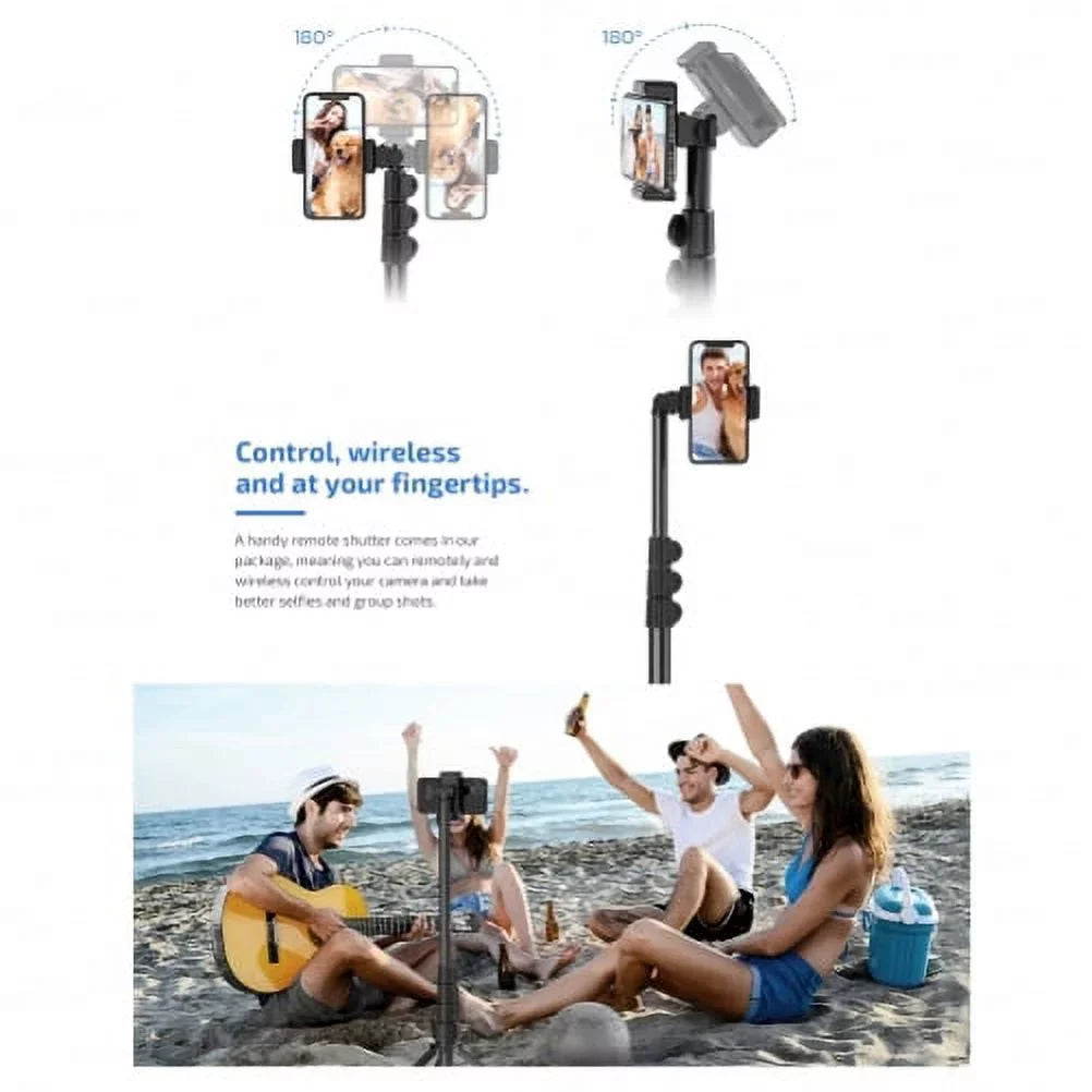 Wireless Tripod Selfie Stick for iPhone 14/14 Pro/Pro Max/13/13 Pro/Pro Max/12 Pro/Pro Max/Pro Plus/Max Mini - Monopod Remote Shutter Built-in Self-Portrait Extendable Stand J6A