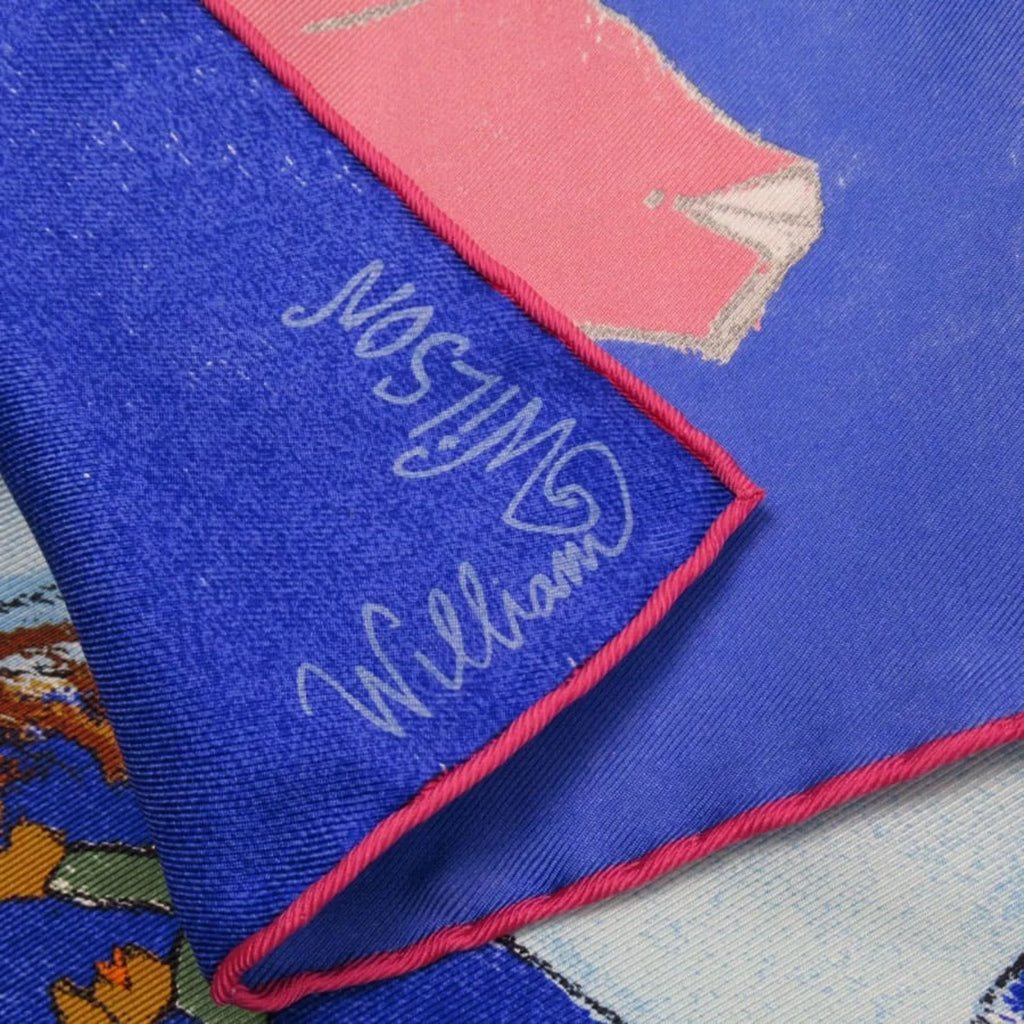 Pre-Owned Louis Vuitton Scarf William Wilson Blue Estimated Silk (Good)