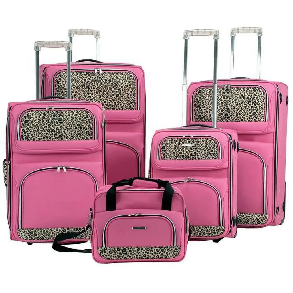 Rockland F07L-PINK 5PC LUGGAGE SET - PINK