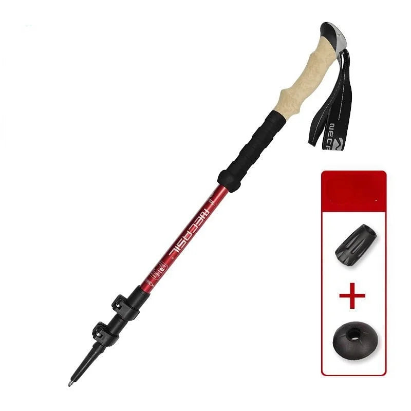 135cm aluminum outdoor hiking anti shock walking sticks telescopic trekking climbing poles ultralight walking canes